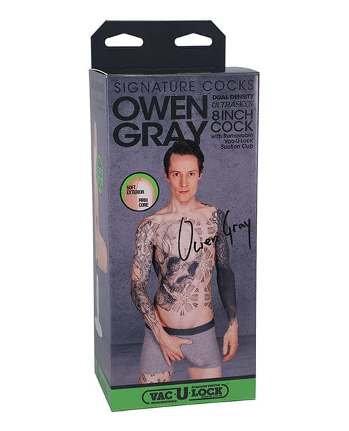 Doc Johnson Signature Cocks Ultraskyn 8" Cock W/removable Vac-u-lock Suction Cup - Owen Grey Dildos