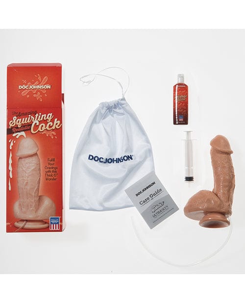 Doc Johnson Squirting Realistic Cock with Splooge Juice - Flesh Dildos