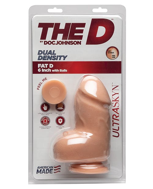 Doc Johnson The D 6" Fat D with Balls - Vanilla Dildos