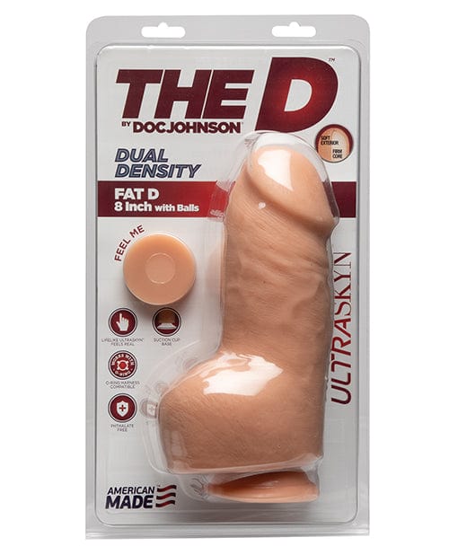 Doc Johnson The D 8" Fat D with Balls Vanilla Dildos