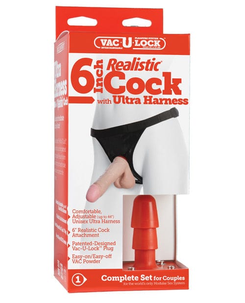Doc Johnson Ultra Harness 2 Set 3 Realistic Dong &amp; Powder 7 Dildos