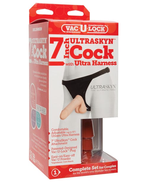 Doc Johnson Ultra Harness 2 Ultraskyn Cock 7" Dildos