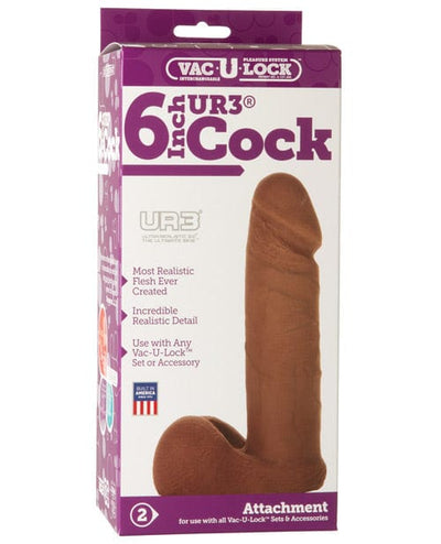 Doc Johnson Vac-U-Lock 6" Ultraskyn Cock Attachment. - Brown Dildos