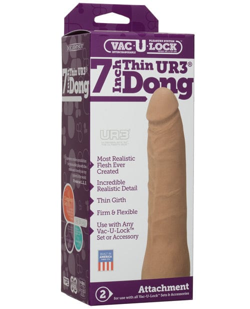 Doc Johnson Vac-U-Lock 7" Ultraskyn Dong Brown Dildos