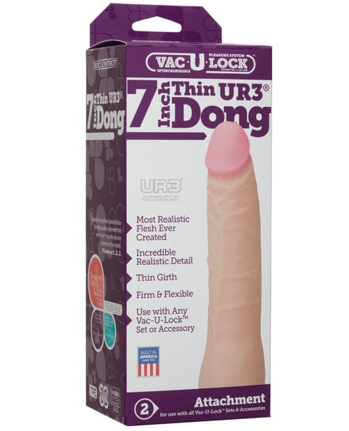 Doc Johnson Vac-U-Lock 7" Ultraskyn Dong White Dildos