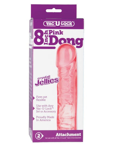 Doc Johnson Vac-U-Lock 8" Crystal Jellie Pink Dildos
