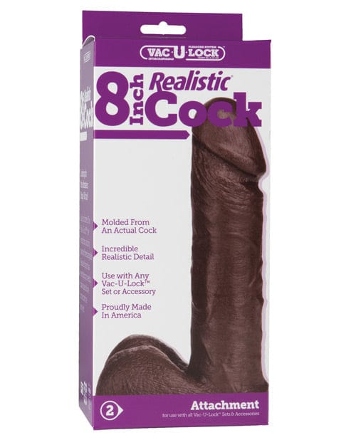 Doc Johnson Vac-U-Lock 8" Realistic Black Dildos