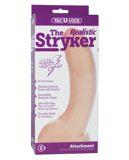 Doc Johnson Vac-U-Lock 9" Stryker Realistic - White Dildos