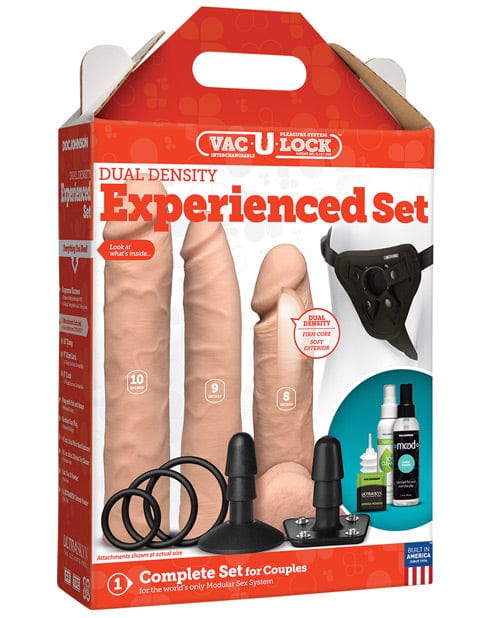 Doc Johnson Vac-U-Lock Dual Density Experienced Set - Vanilla Dildos