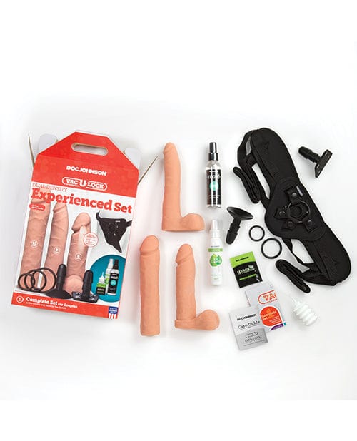 Doc Johnson Vac-U-Lock Dual Density Experienced Set - Vanilla Dildos