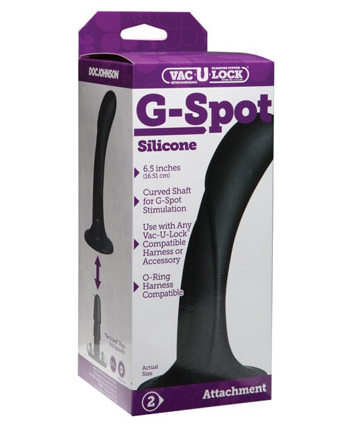Doc Johnson Vac-U-Lock G Spot Silicone Dong - Black Dildos