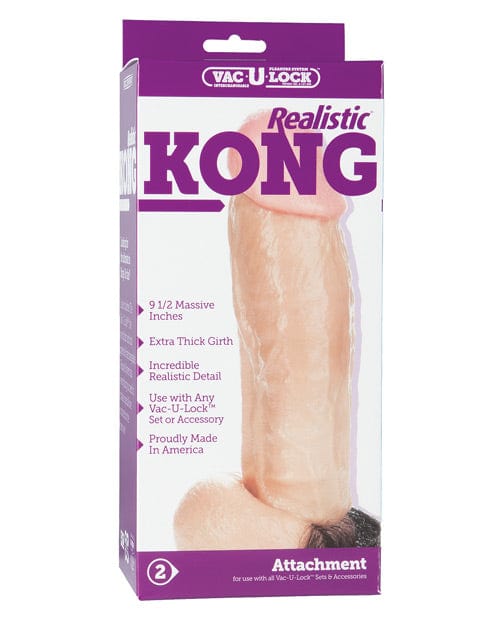 Doc Johnson Vac-U-Lock Kong Realistic - White Dildos