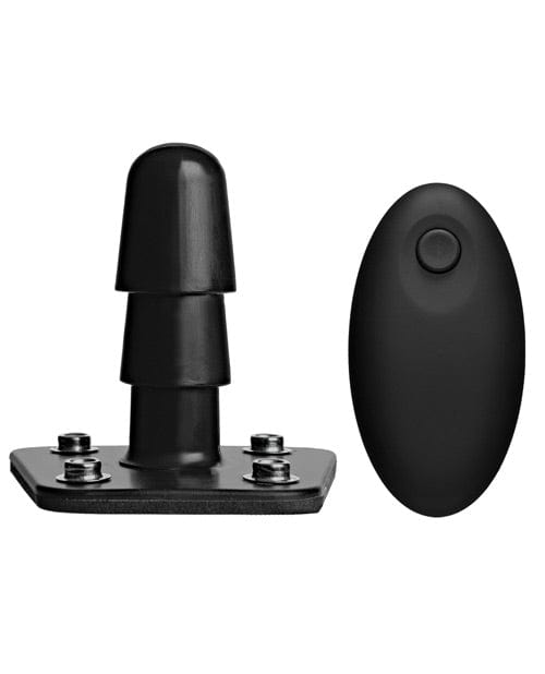 Doc Johnson Vac-U-Lock Supreme Harness with Vibrating Plug - Black Dildos