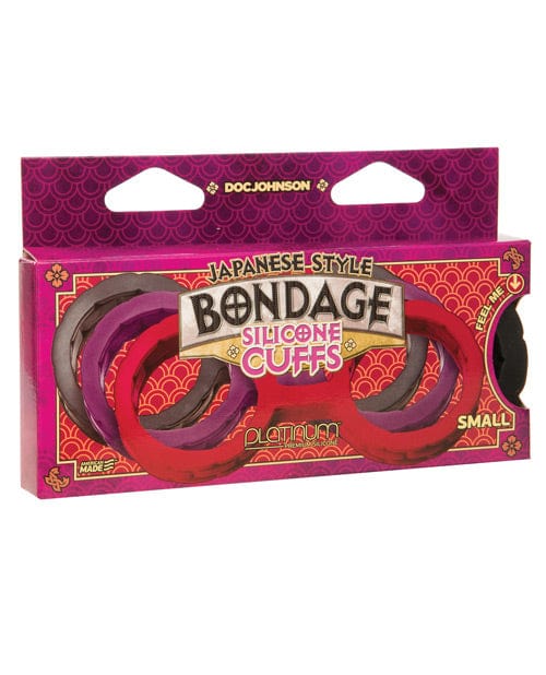 Doc Johnson Japanese Bondage Silicone Cuffs Black / Small Kink &amp; BDSM