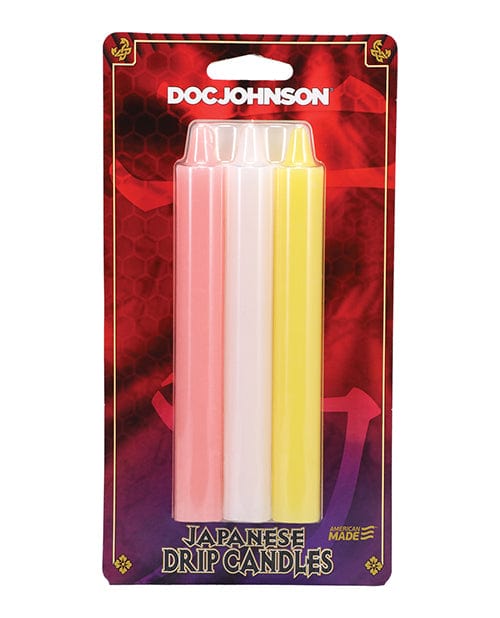 Doc Johnson Japanese Drip Candles - Pack Of 3 Pink/white/yellow Kink &amp; BDSM
