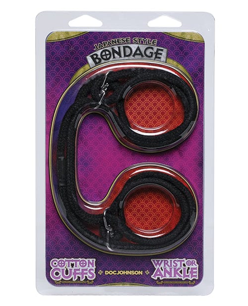 Doc Johnson Japanese Style Bondage Wrist Or Ankle Cotton Rope Black Kink &amp; BDSM