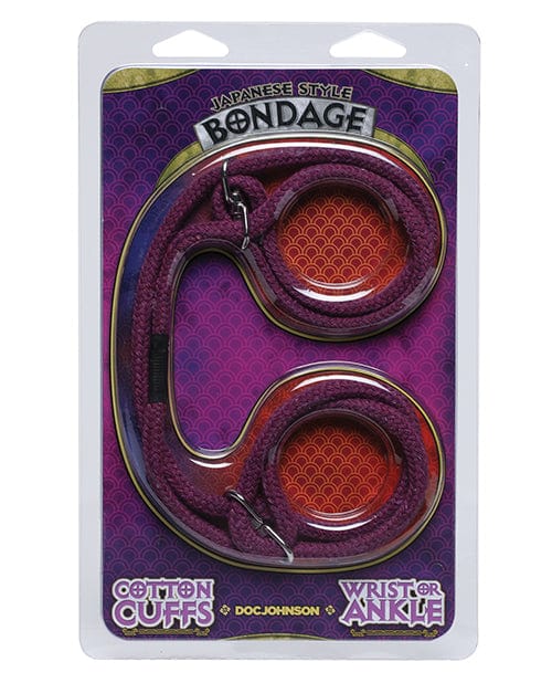 Doc Johnson Japanese Style Bondage Wrist Or Ankle Cotton Rope Purple Kink &amp; BDSM