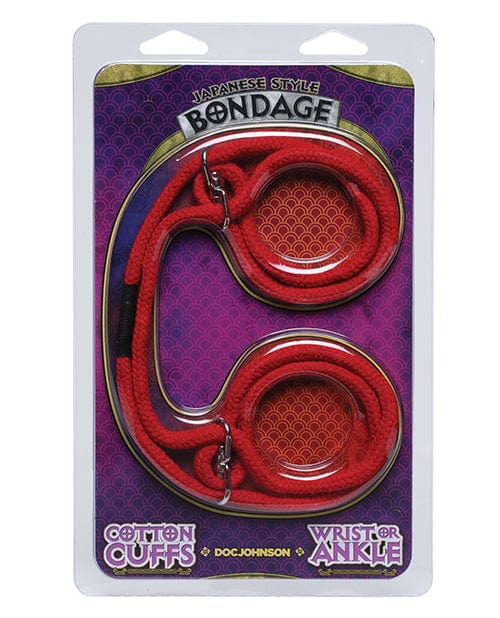 Doc Johnson Japanese Style Bondage Wrist Or Ankle Cotton Rope Red Kink &amp; BDSM