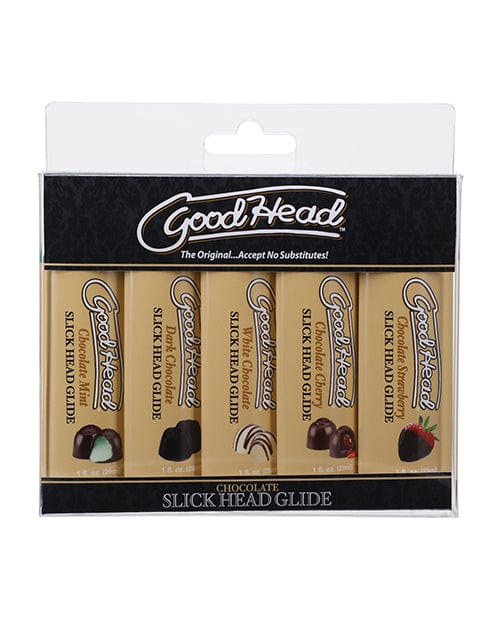 Doc Johnson Goodhead Chocolate Slick Head Glide - Asst. Flavors Pack Of 5 Lubes