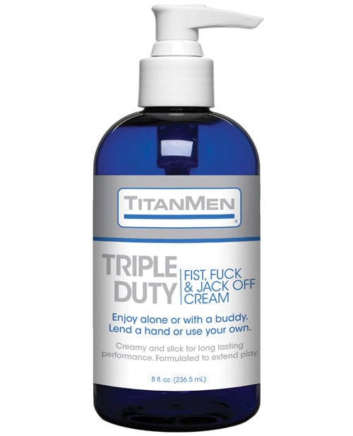Doc Johnson TitanMen Triple Duty Fist, Fuck &amp; Jack Off Cream - 8 oz. Bottle Lubes