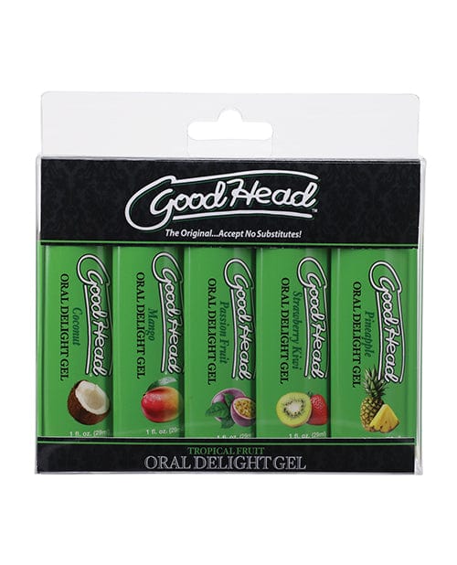 Doc Johnson Goodhead Tropical Fruits Oral Delight Gel - Asst. Flavors Pack Of 5 More
