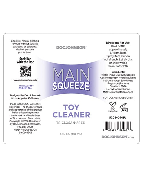 Doc Johnson Main Squeeze Toy Cleaner - 4 Oz. More