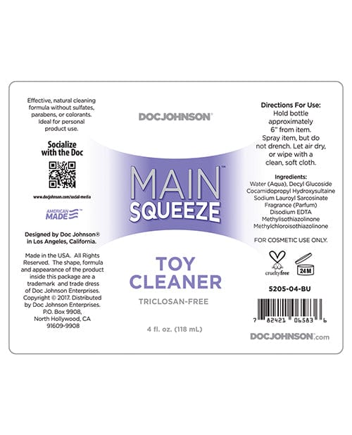 Doc Johnson Main Squeeze Toy Cleaner - 4 Oz. More