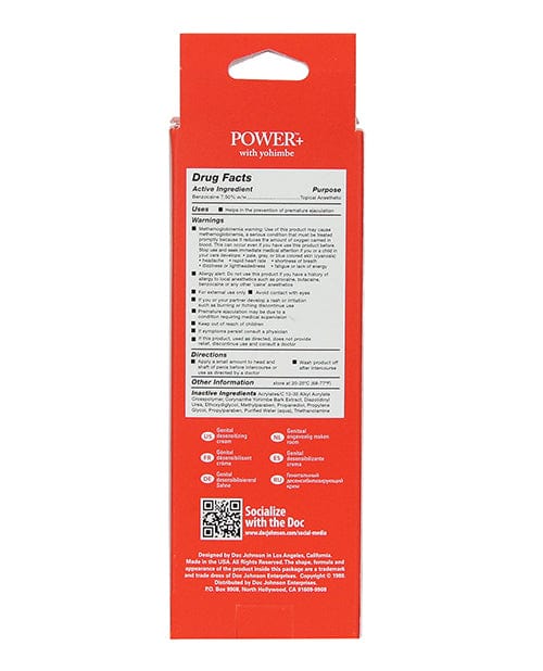 Doc Johnson Power Plus Cream - 2 Oz. More
