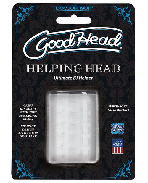 Doc Johnson Good Head Helping Head Ultimate BJ Helper 2" Masturbator - Clear Penis Toys