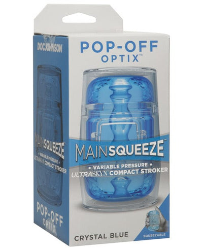 Doc Johnson Main Squeeze Pop Off Optix Crystal Blue Penis Toys