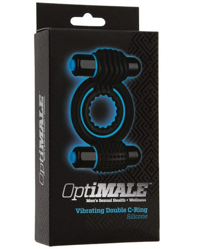 Doc Johnson OptiMALE Vibrating Double C Ring - Black Penis Toys