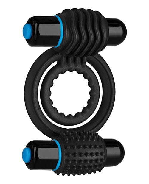 Doc Johnson OptiMALE Vibrating Double C Ring - Black Penis Toys