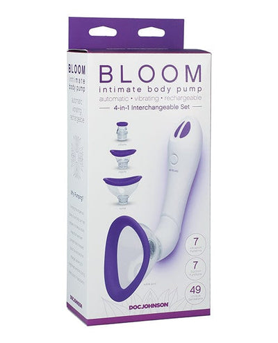 Doc Johnson Bloom Intimate Body Automatic Vibrating Rechargeable Pump White/Purple Vibrators