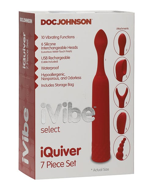Doc Johnson iVibe iQuiver 7 Piece Set Red Velvet Vibrators