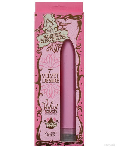 Doc Johnson Naughty Secret 7" Velvet Desire Waterproof Vibe - Pink Vibrators