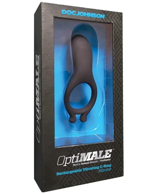 Doc Johnson OptiMALE Rechargeable Vibrating Cock Ring - Black Vibrators