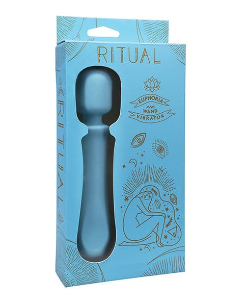 Ritual Euphoria Rechargeable Silicone Wand Vibe - Blue by Doc Johnson |  Vibrators | OrchidToys.com