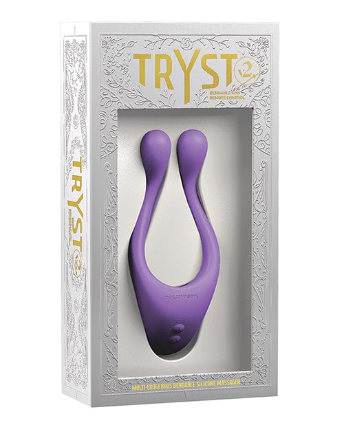 Doc Johnson Tryst V2 Bendable Multi Zone Massager with Remote Purple Vibrators