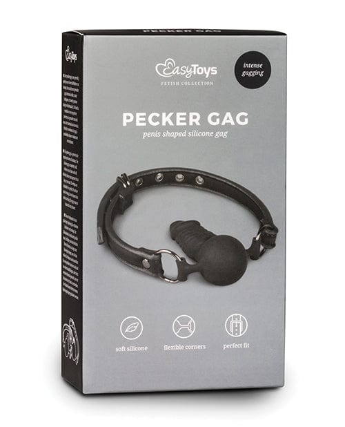 EDC Easy Toys Ball Gag with Silicone Dong - Black Kink &amp; BDSM