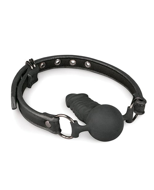 EDC Easy Toys Ball Gag with Silicone Dong - Black Kink & BDSM