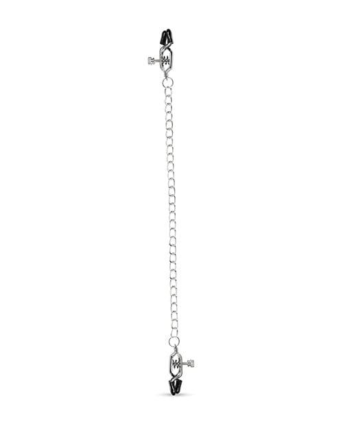 EDC Easy Toys Big Nipple Clamps with Chain - Silver Kink & BDSM