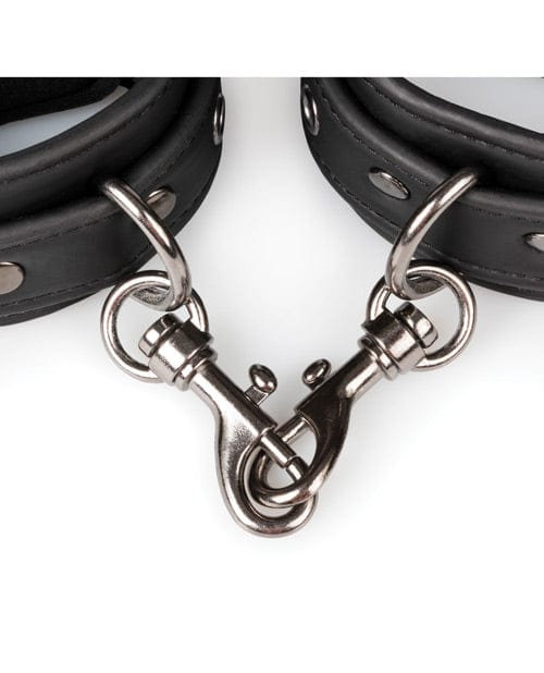 EDC Easy Toys Faux Leather Handcuffs - Black Kink &amp; BDSM