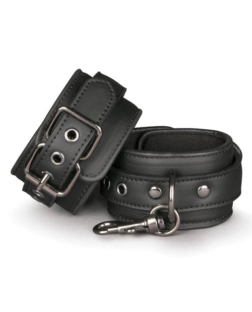 EDC Easy Toys Faux Leather Handcuffs - Black Kink &amp; BDSM