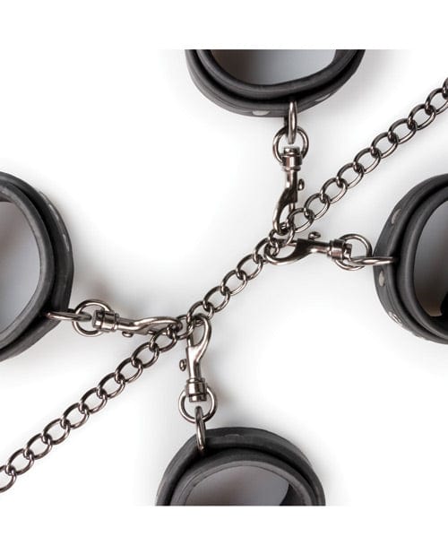 EDC Easy Toys Fetish Set with Collar, Ankle &amp; Wrist Cuffs - Black Kink &amp; BDSM