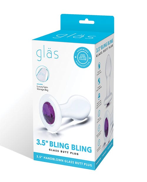 Electric Eel Glas 3.5" Bling Bling Glass Butt Plug - Clear Anal Toys
