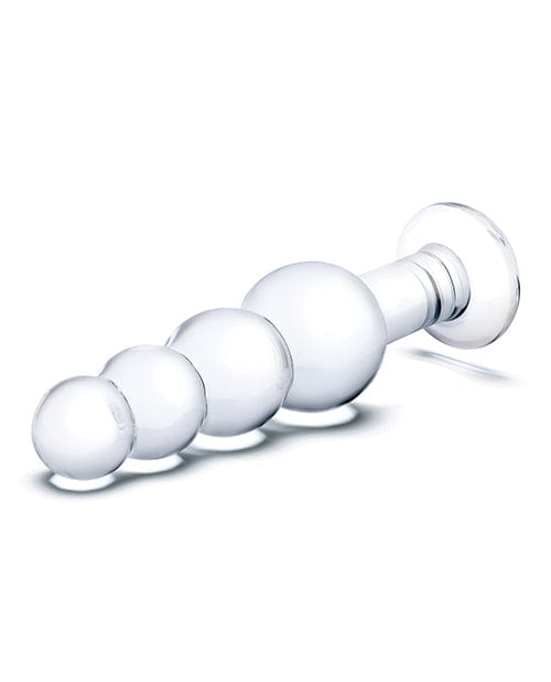 Electric Eel Glas 7.25" Glass Beaded Butt Plug - Clear Anal Toys