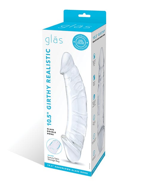 Electric Eel Glas 10.5" Realistic Girthy Glass Double Dong - Clear Dildos