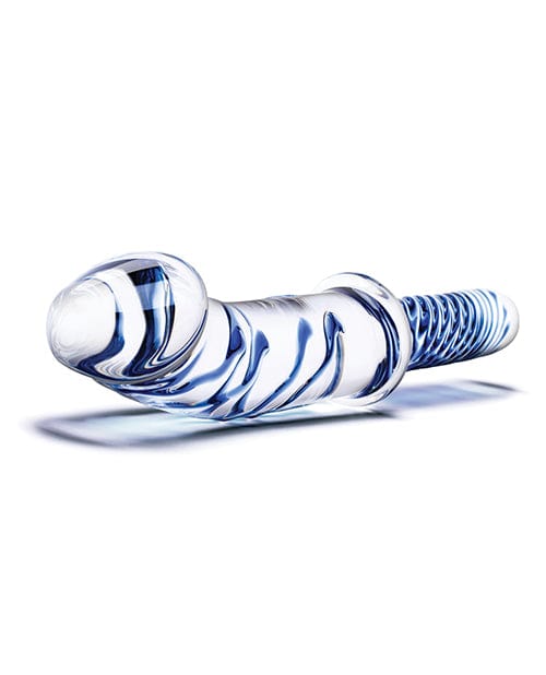 Electric Eel Glas 11" Realistic Double Ended Glass Dildo W-handle - Blue Dildos