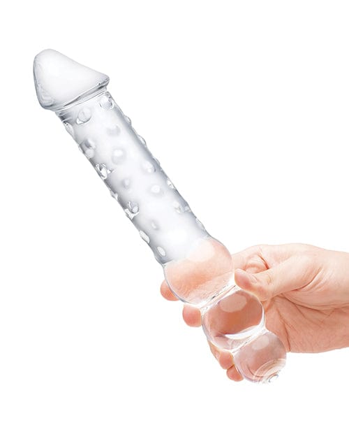 Glas 12" Double Ended Glass Dildo W-anal Beads - Clear