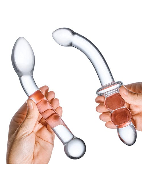 Electric Eel Glas 2 Piece G-Spot Pleasure Glass Dildo Set - Clear Dildos